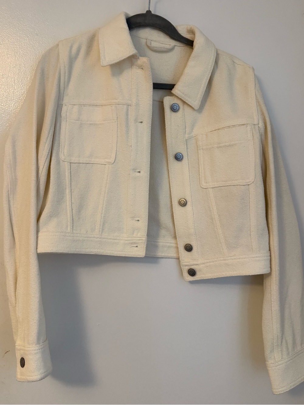 Cropped Cream Women's Jean Jacket